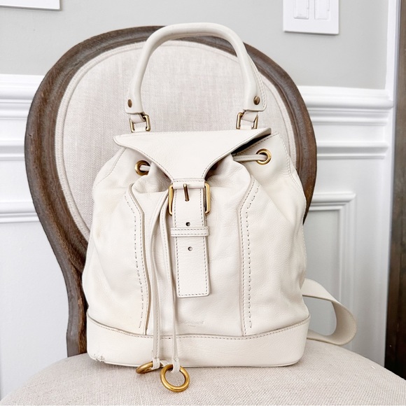 Yves Saint Laurent Handbags - Yves Saint Laurent Leather Drawstring Sling Bag